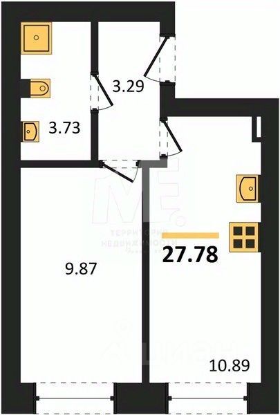 Продается1-комн.квартира,27,78м²