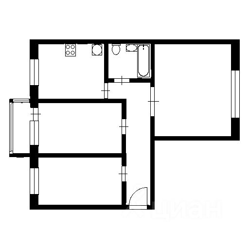 Планировка этой квартиры по данным Циан