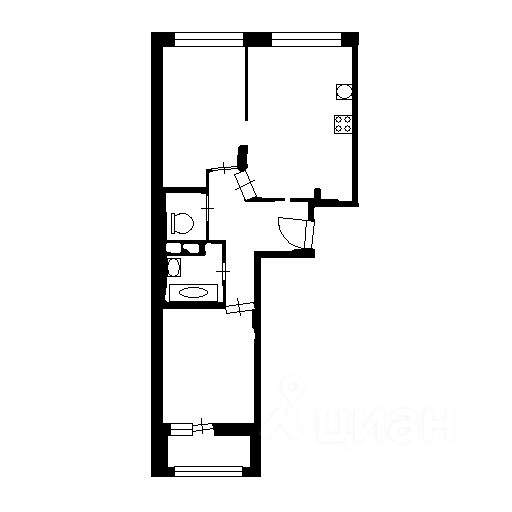 Планировка этой квартиры по данным Циан