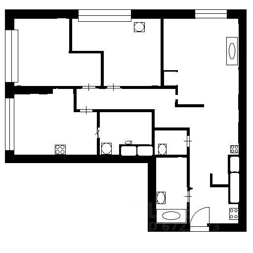 Планировка этой квартиры по данным Циан