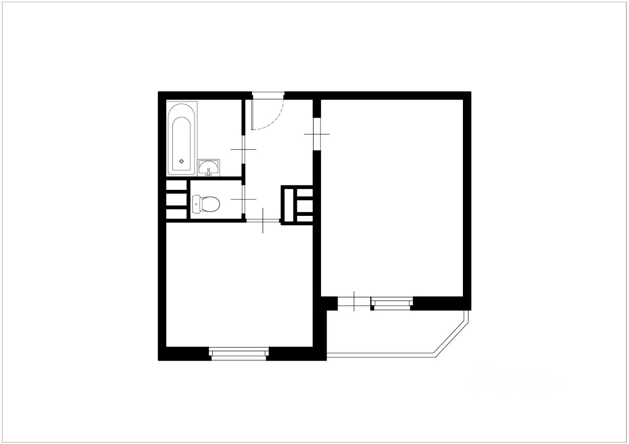 Планировка этой квартиры по данным Циан