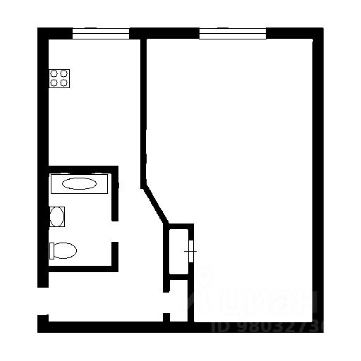 Планировка этой квартиры по данным Циан