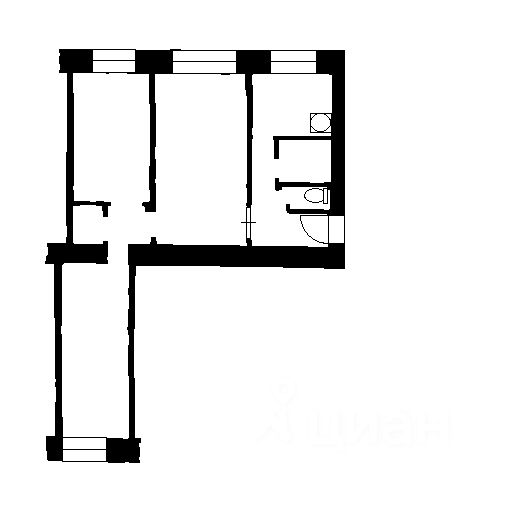 Планировка этой квартиры по данным Циан