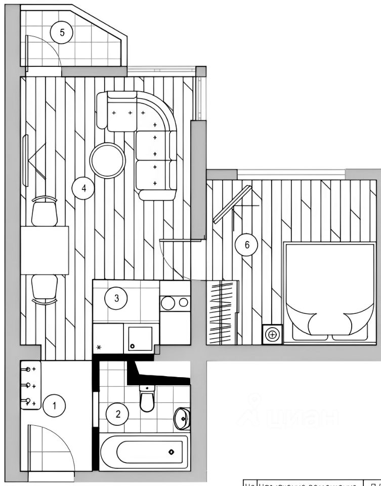 Планировка этой квартиры по данным Циан
