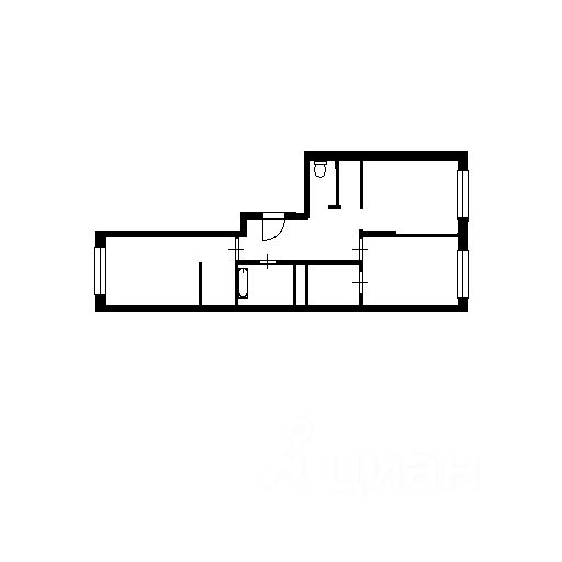 Планировка этой квартиры по данным Циан