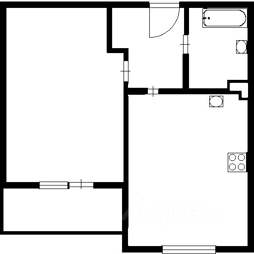 Планировка этой квартиры по данным Циан