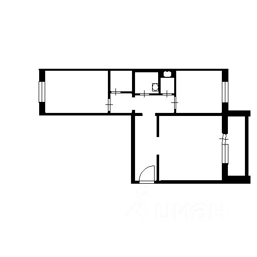 Планировка этой квартиры по данным Циан
