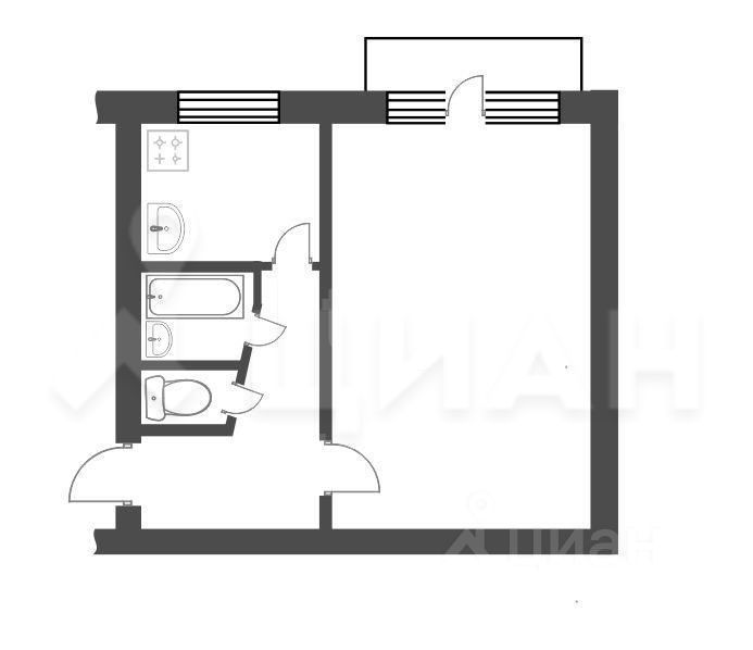 Планировка этой квартиры по данным Циан
