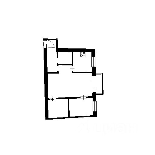 Планировка этой квартиры по данным Циан
