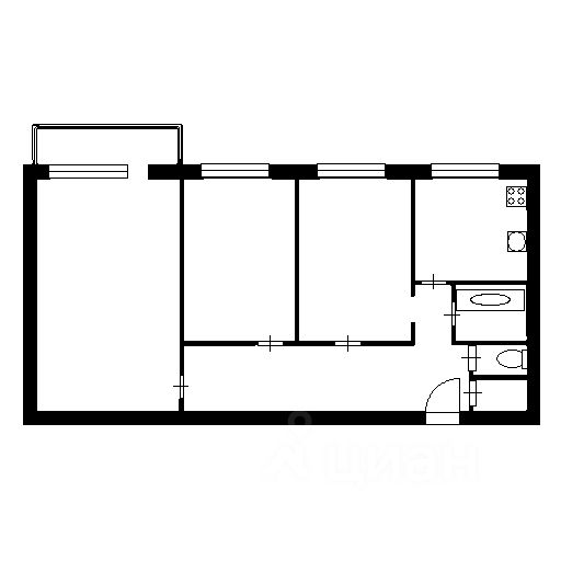 Планировка этой квартиры по данным Циан
