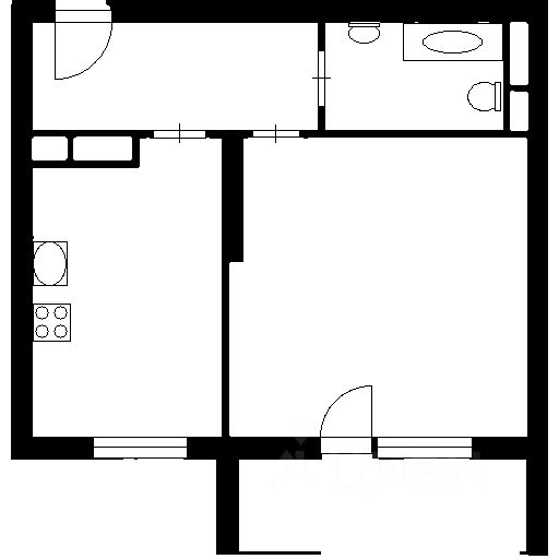 Планировка этой квартиры по данным Циан
