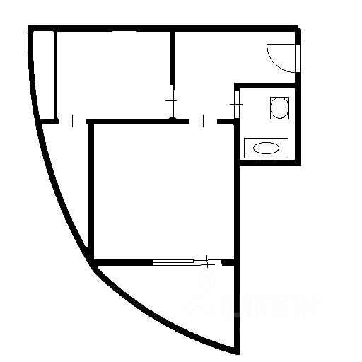 Планировка этой квартиры по данным Циан