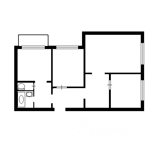 Планировка этой квартиры по данным Циан