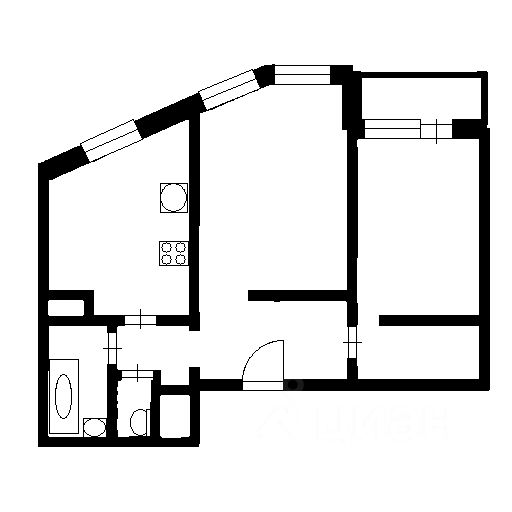 Планировка этой квартиры по данным Циан