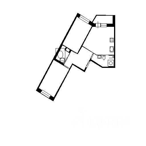 Планировка этой квартиры по данным Циан