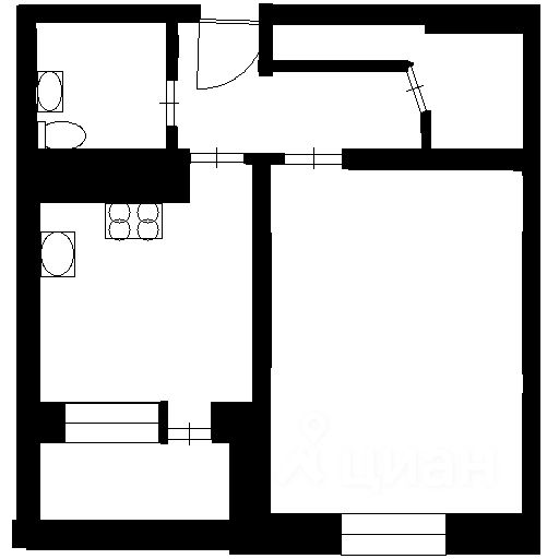 Планировка этой квартиры по данным Циан