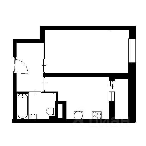 Планировка этой квартиры по данным Циан
