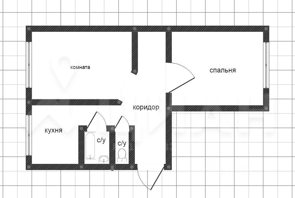 Планировка этой квартиры по данным Циан