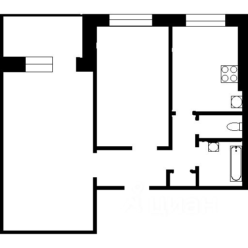 Планировка этой квартиры по данным Циан