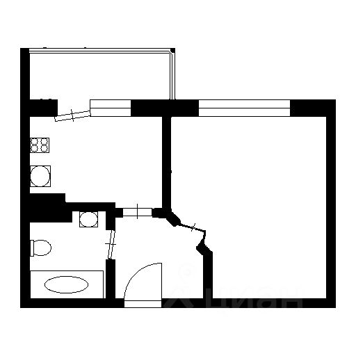 Планировка этой квартиры по данным Циан