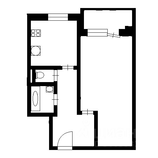 Планировка этой квартиры по данным Циан