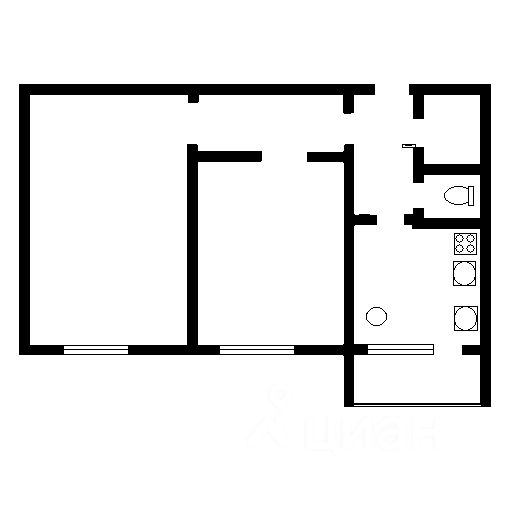 Планировка этой квартиры по данным Циан