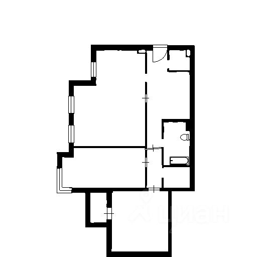 Планировка этой квартиры по данным Циан