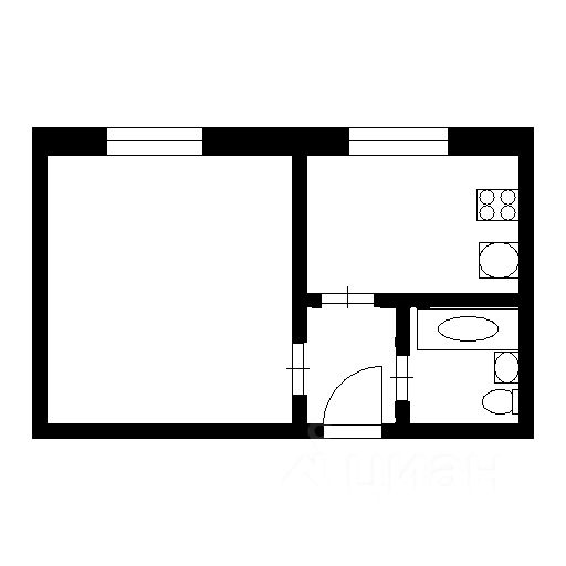 Планировка этой квартиры по данным Циан