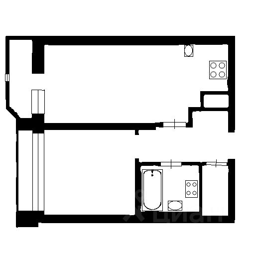 Планировка этой квартиры по данным Циан