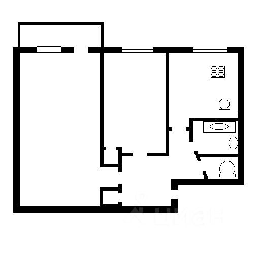 Планировка этой квартиры по данным Циан