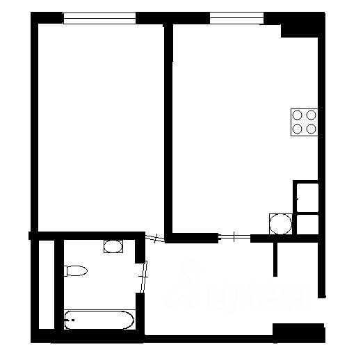 Планировка этой квартиры по данным Циан