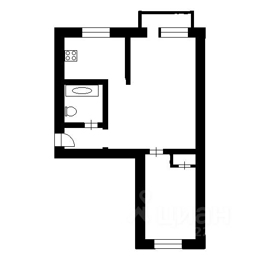 Планировка этой квартиры по данным Циан