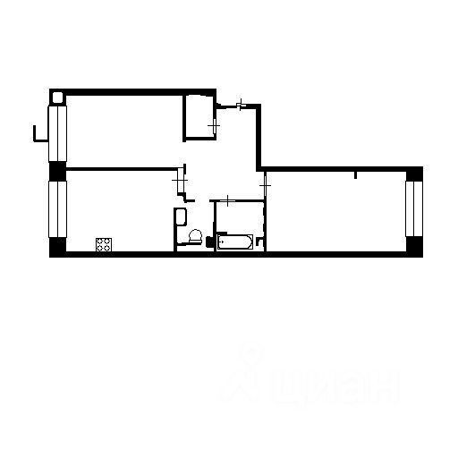 Планировка этой квартиры по данным Циан