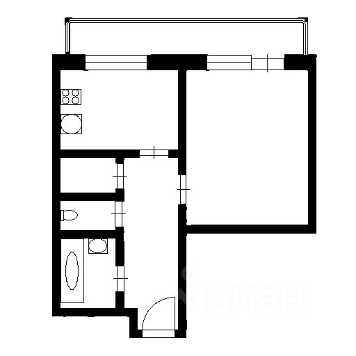 Планировка этой квартиры по данным Циан
