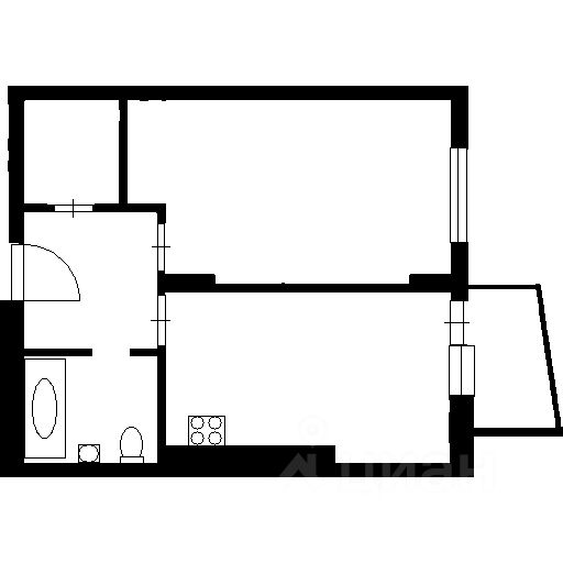 Планировка этой квартиры по данным Циан