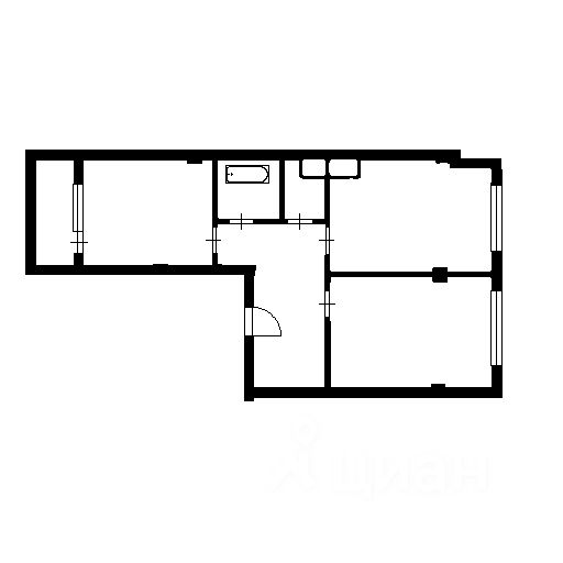 Планировка этой квартиры по данным Циан