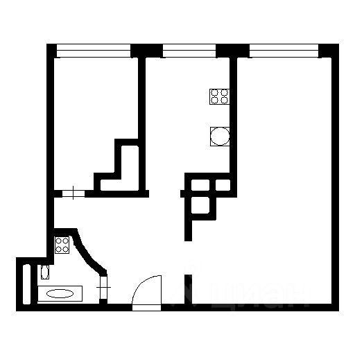 Планировка этой квартиры по данным Циан