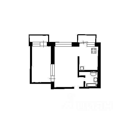 Планировка этой квартиры по данным Циан