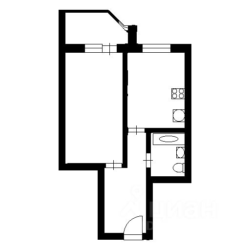 Планировка этой квартиры по данным Циан