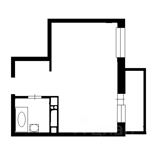 Планировка этой квартиры по данным Циан