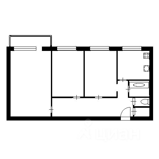 Планировка этой квартиры по данным Циан