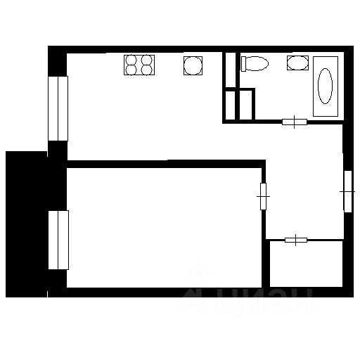 Планировка этой квартиры по данным Циан