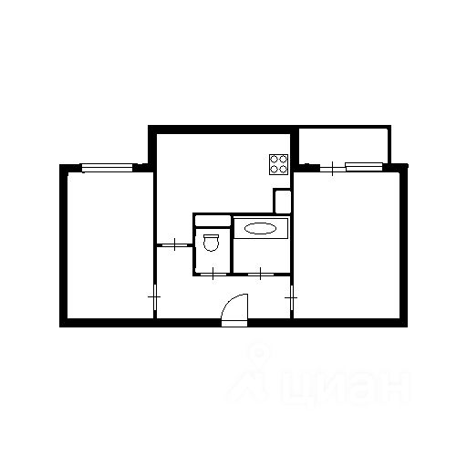 Планировка этой квартиры по данным Циан