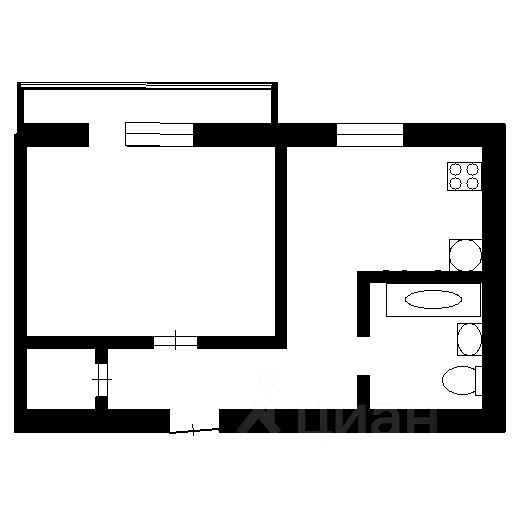 Планировка этой квартиры по данным Циан