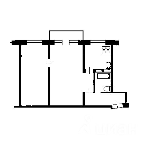 Планировка этой квартиры по данным Циан