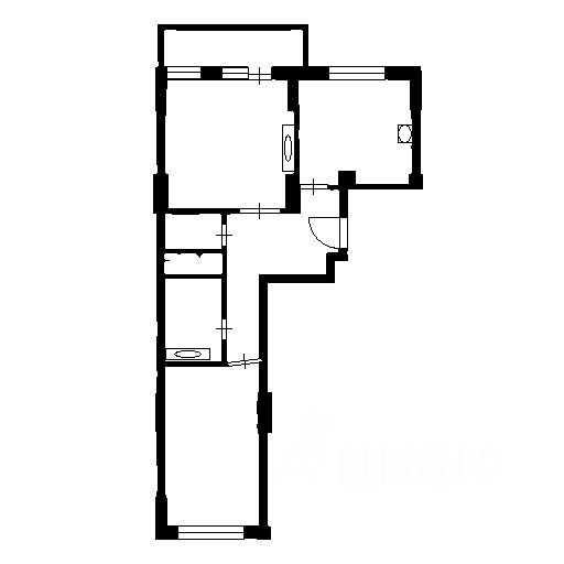 Планировка этой квартиры по данным Циан