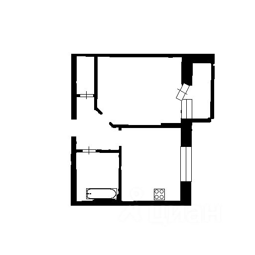 Планировка этой квартиры по данным Циан