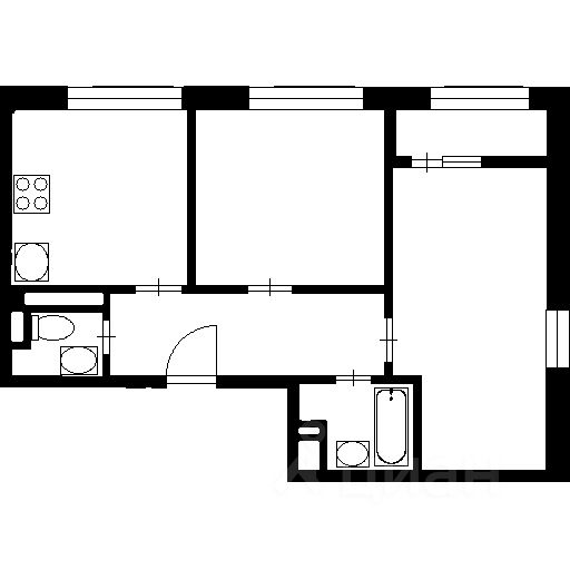 Планировка этой квартиры по данным Циан