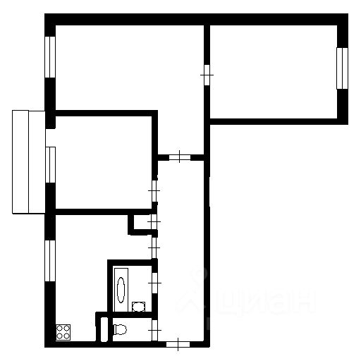 Планировка этой квартиры по данным Циан