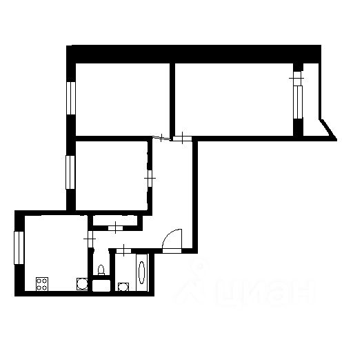 Планировка этой квартиры по данным Циан